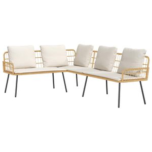 vidaXL Soffa 5-Antal sittplatser Natur St&aring;l