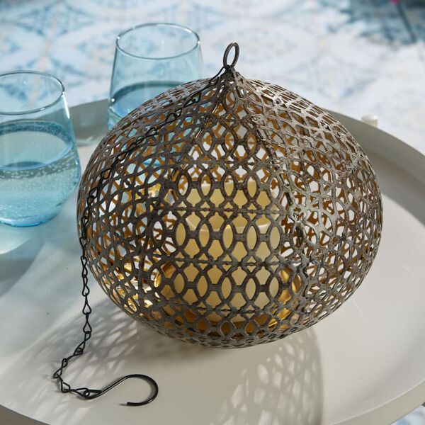 Luxform Orientalisk tr&auml;dg&aring;rdslampa LED Edessa rostig silver