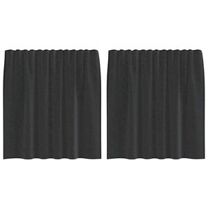 vidaXL Voile gardiner med st&aring;ngfickor 2 st svart