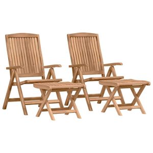 vidaXL Trädgård loungemöbler 4 pcs Brun Massivt teakträ