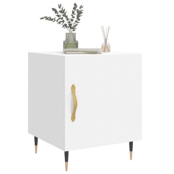 vidaXL Sängbord 2 st vit 40x40x50 cm konstruerat trä