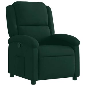 vidaXL Reclinerf&aring;t&ouml;lj m&ouml;rkgr&ouml;n sammet
