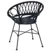 vidaXL Matstol 2 pcs Svart 65 x 55,5 x 81 cm Rattan och Järn
