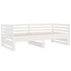 vidaXL Utdragbar dagb&auml;dd vit 2x(80x200) cm massiv furu