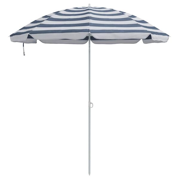 vidaXL Badparasol Bl&aring; och Vit 206 x 206 x 212 cm Polyester och metall