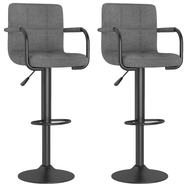 vidaXL Barstolar 2 st ljusgrå tyg