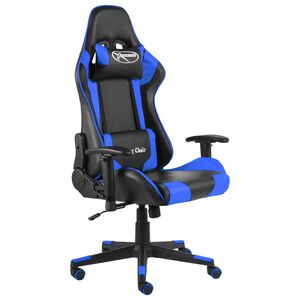 vidaXL Snurrbar gamingstol bl&aring; PVC