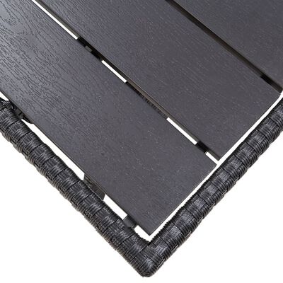 vidaXL Trädgårdsbord svart 120x70x66 cm konstrotting