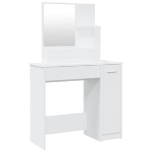 vidaXL Sminkbord med spegel vit 86,5x35x136 cm