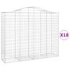 vidaXL Gabioner b&aring;gformade 18 st 200x50x160/180 cm galvaniserat j&auml;rn