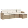 vidaXL Soffgrupp f&ouml;r tr&auml;dg&aring;rden med dynor 5 delar beige konstrotting