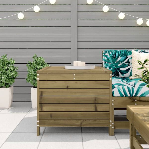 vidaXL Trädgårdspall 62x63,5x53,5 cm impregnerad furu