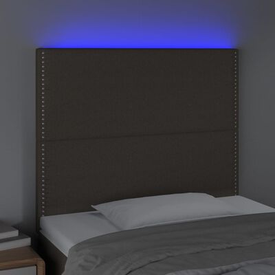 vidaXL Sänggavel LED taupe 80x5x118/128 cm tyg