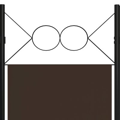 vidaXL Rumsavdelare 6 paneler brun 240x180 cm
