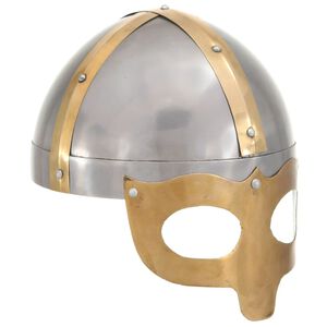 vidaXL Vikingahj&auml;lm f&ouml;r LARP silver st&aring;l