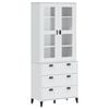 vidaXL Vitrinsk&aring;p VIKEN vit 80x40x190 cm massiv furu