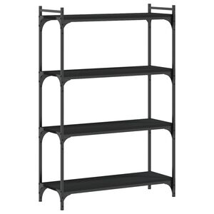 vidaXL Bokhylla 4 hyllplan svart 80x30x120 cm konstruerat tr&auml;