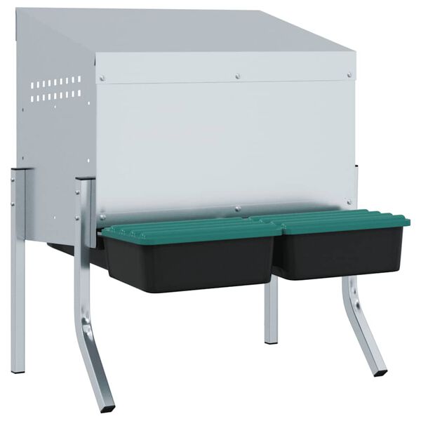 vidaXL H&ouml;nsholk 2 fack med ben galvaniserat st&aring;l