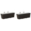 vidaXL R&auml;cke 2 pcs Svart 50 x 17 x 17 cm Metall