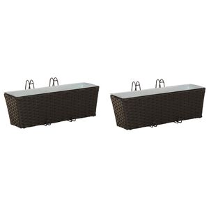 vidaXL R&auml;cke 2 pcs Svart 50 x 17 x 17 cm Metall