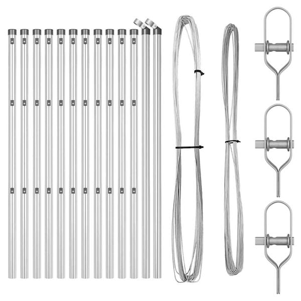 vidaXL Staketstolpar 13 pcs Silver Ø32mm 80 cm Galvaniserat stål