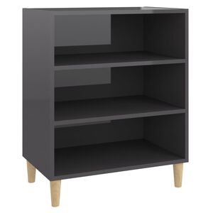 vidaXL Sk&auml;nk gr&aring; h&ouml;gglans 57x35x70 cm konstruerat tr&auml;