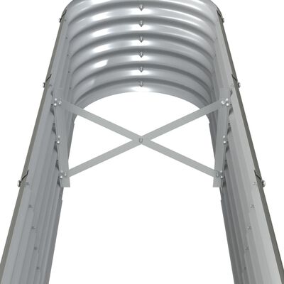 vidaXL Odlingslåda pulverlackerat stål 260x40x36 cm grå
