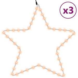 vidaXL Julstj&auml;rna ljusslingor 3 st med 48 LEDs varmvit 56 cm