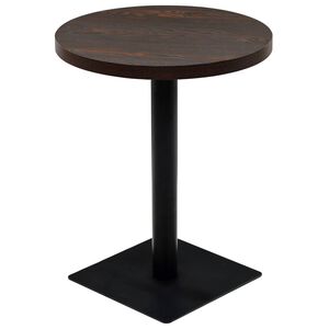 vidaXL Bistrobord MDF och st&aring;l rund 60x75 cm m&ouml;rk aska
