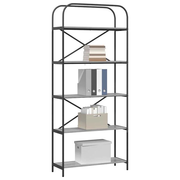 vidaXL Hyllsystem Gr&aring; Sonoma 80 x 30 x 183 cm Konstruerat tr&auml;