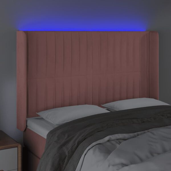 vidaXL S&auml;nggavel LED rosa 147x16x118/128 cm sammet