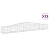 vidaXL Gabioner b&aring;gformade 15 st 400x50x40/60 cm galvaniserat j&auml;rn