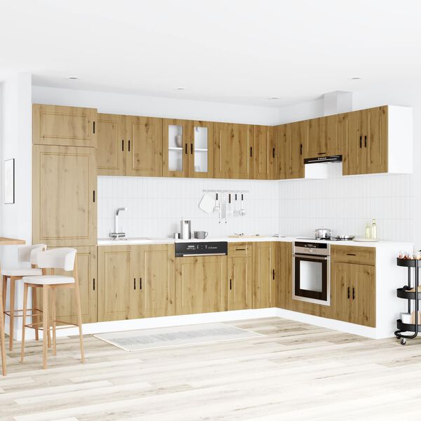 vidaXL Diskb&auml;nkssk&aring;p med lagring Porto 2 pcs Brun Konstruerat tr&auml;