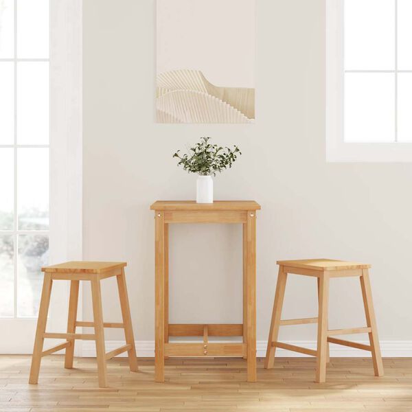 vidaXL Barstolar 2 st massivt trä gummi