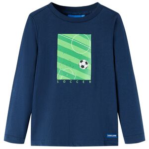 vidaXL T-shirt med l&aring;nga &auml;rmar f&ouml;r barn marinbl&aring; 104