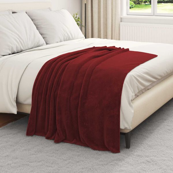 vidaXL Kastfilt Bordeaux R&ouml;d 130 x 150 cm Fleece
