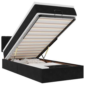 vidaXL Ottoman s&auml;ngram med madrass svart 90x190 cm sammet