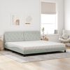vidaXL Bed with Mattress Light Grey 200x200 cm Velvet