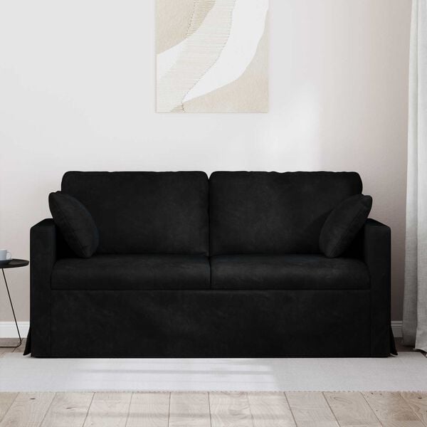 vidaXL Soffa Svart 158 x 78 x 80 cm Sammet