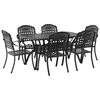vidaXL Tr&auml;dg&aring;rdsm&ouml;belset 7 pcs Svart Aluminium