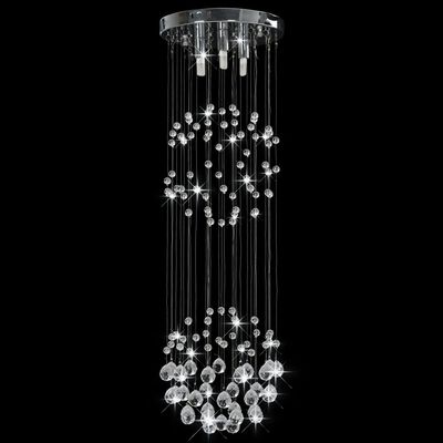 vidaXL Taklampa med kristallpärlor silver sfär 3 x G9-lampor