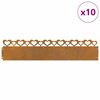 vidaXL Gräskanter 10 pcs Rostig 103 x 0,05 x 22 cm Väderbeständig stål