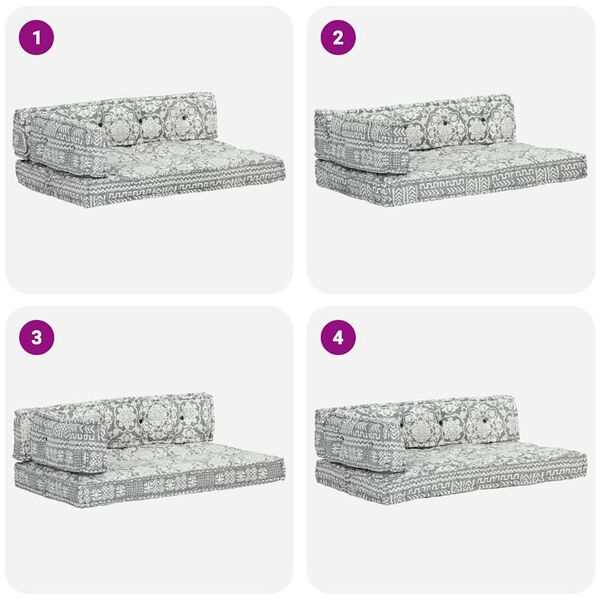 vidaXL Dynor till pallsoffa ljusgr&aring; tyg lappt&auml;cke