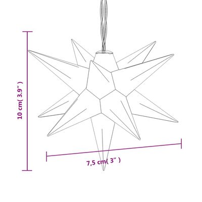 vidaXL Stjärna 10 LEDs vit 10 cm