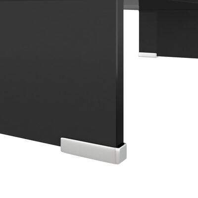 vidaXL TV-bord glas svart 60x25x11 cm