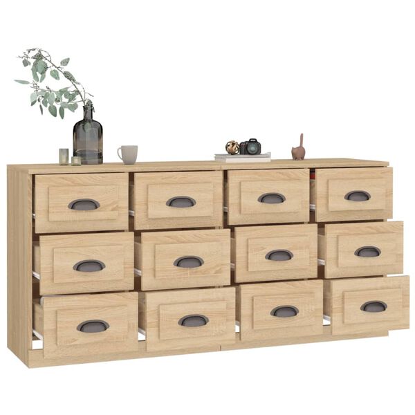 vidaXL Sk&auml;nk 2 delar Sonoma ek konstruerat tr&auml;