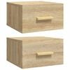 vidaXL V&auml;ggmonterade s&auml;ngbord 2 st sonoma-ek 35x35x20 cm