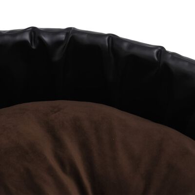 vidaXL Hundbädd svart och brun 79x70x19 cm plysch och konstläder