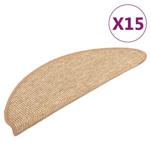 vidaXL Trappmattor 15 st 56x17x3 cm ljusbruna halvrunda