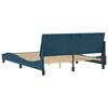 vidaXL Bed Frame without Mattress "Hanko" Blue 160x200 cm Velvet